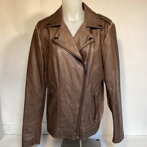 Sebby Collection Faux Leather Biker Jacket Women’s size Large